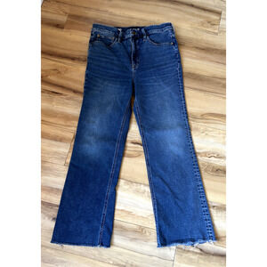 J Crew Women's Demi Boot Cut Jean Size 30 Medium Wash Raw Hem EUC